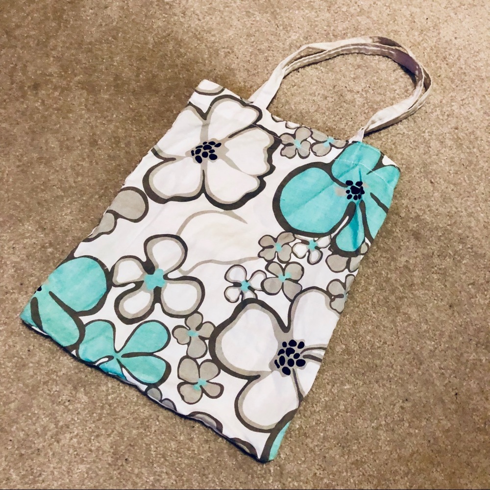 H&M divided reusable floral shopping book bag